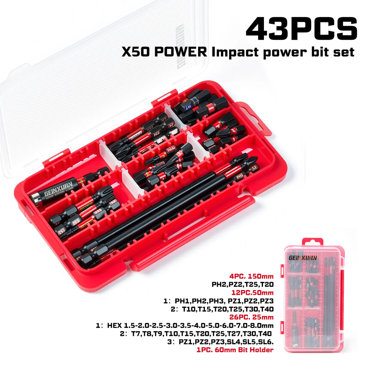 37 - 71PCS Impact Screwdriver Bit Set – Magnetic Multi Insert Power Bits with Nut Driver & Storage Case, S2 Steel