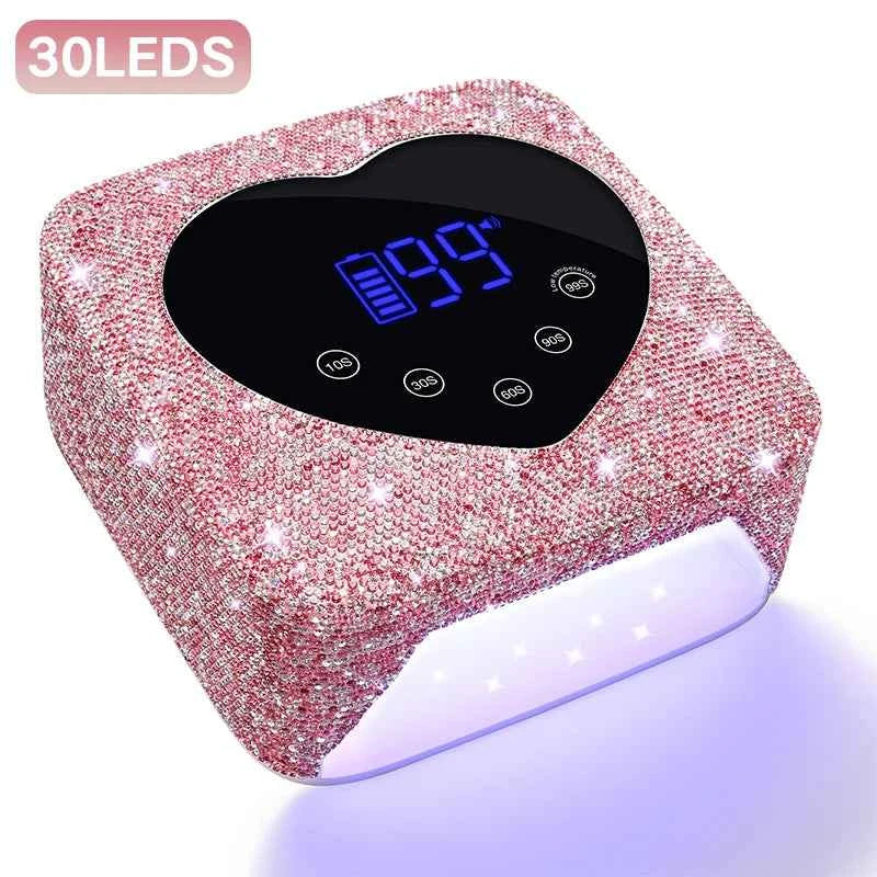 72W Professional Cordless UV/LED Nail Station – High Capacity Rechargeable Dryer with Smart HD Display