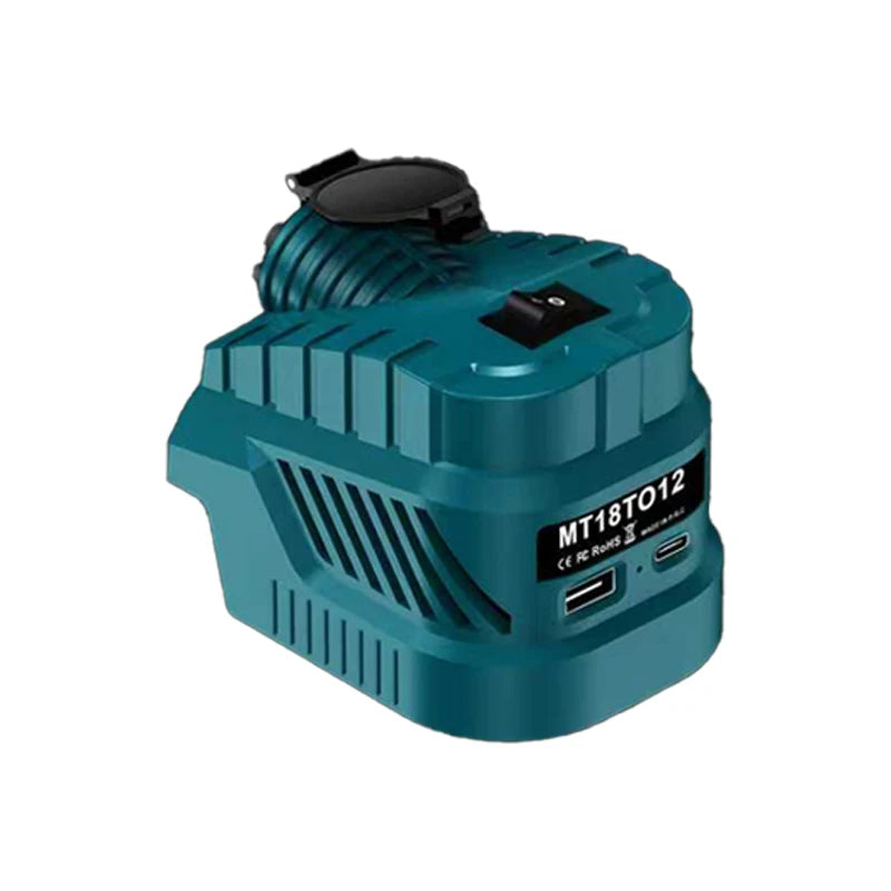 Industrial 240W Step Down Converter | 12V DC Vehicle Refrigerator Power Supply & USB Hub Compatible With Makita 18V Battery
