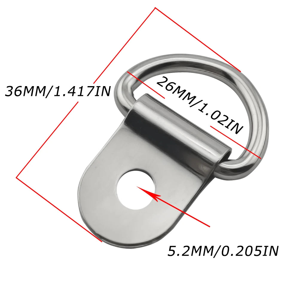 D-Shaped Anchor Rings & Hooks | Iron Cargo Tie Suspension Rings for Truck Trailer RV Ship 1–50pcs
