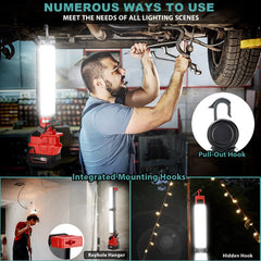 2400LM Cordless LED Work Light for Milwaukee M18 18V Battery