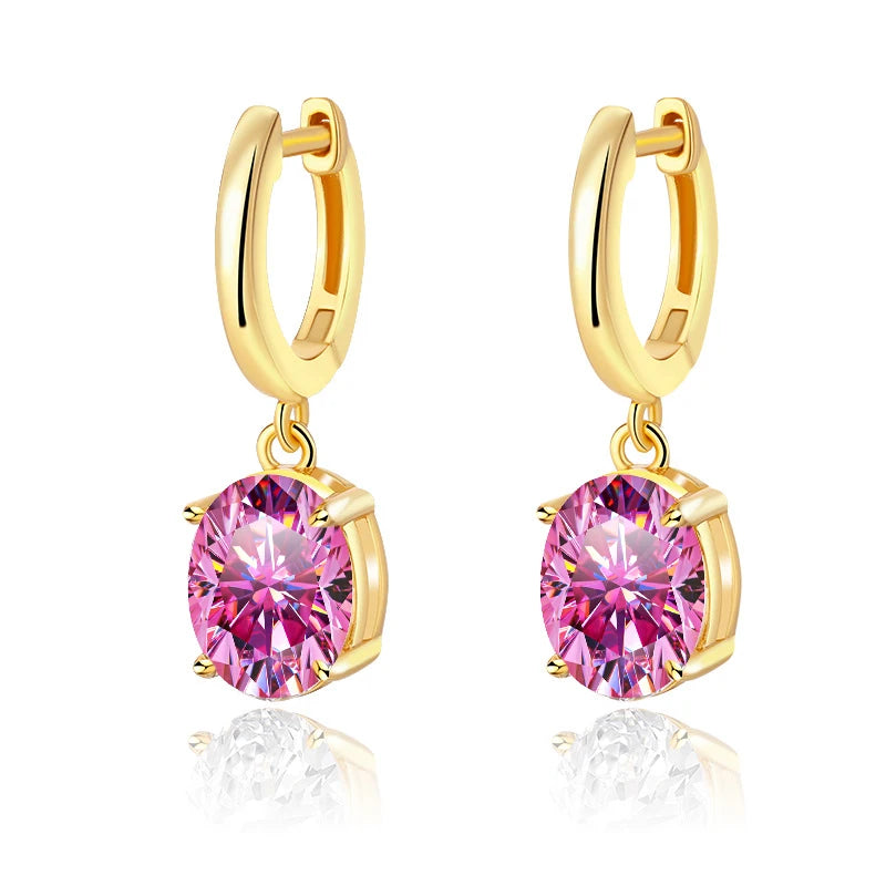 Oval Moissanite Drop Earrings