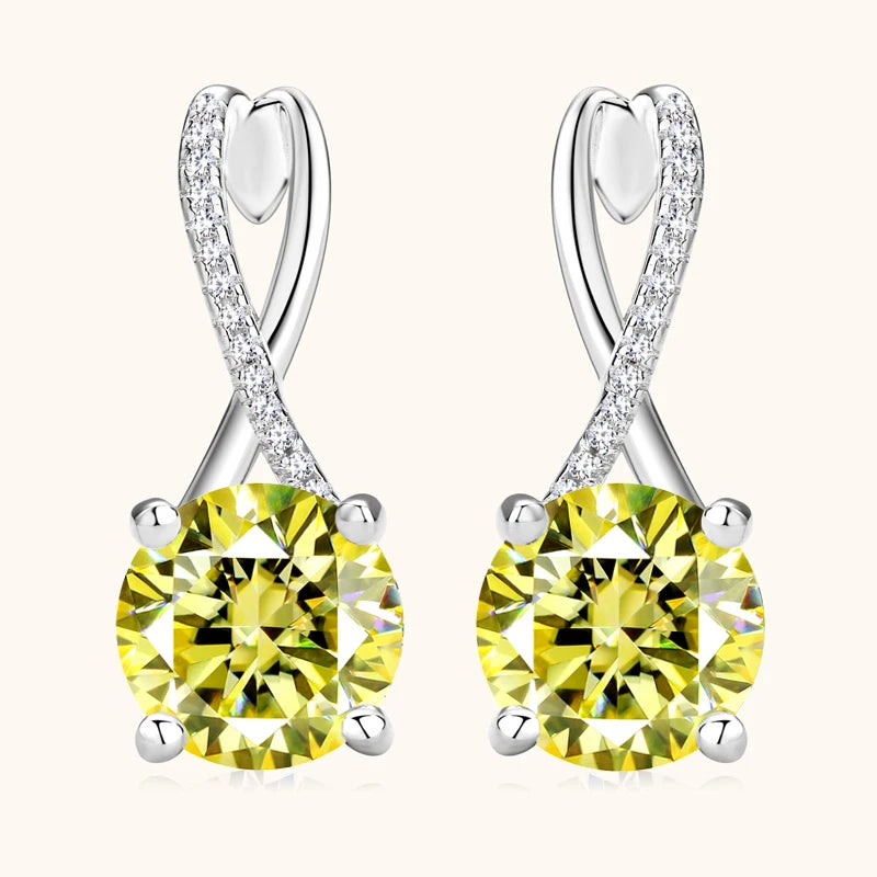 4CT Pink Moissanite Earrings