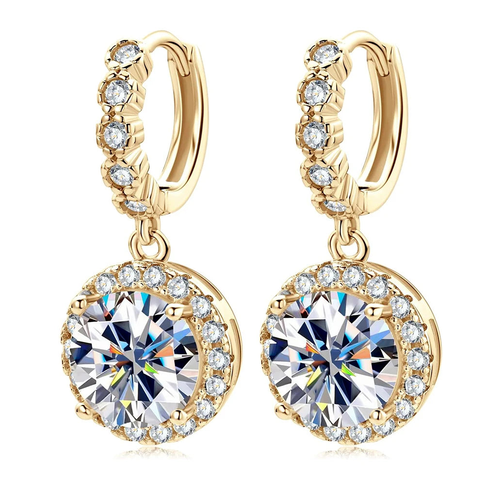 1CT Teal Moissanite Drop Earrings