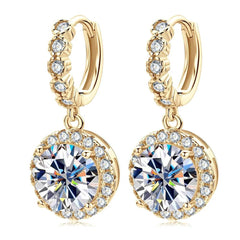 1CT Teal Moissanite Drop Earrings - SnaggIt