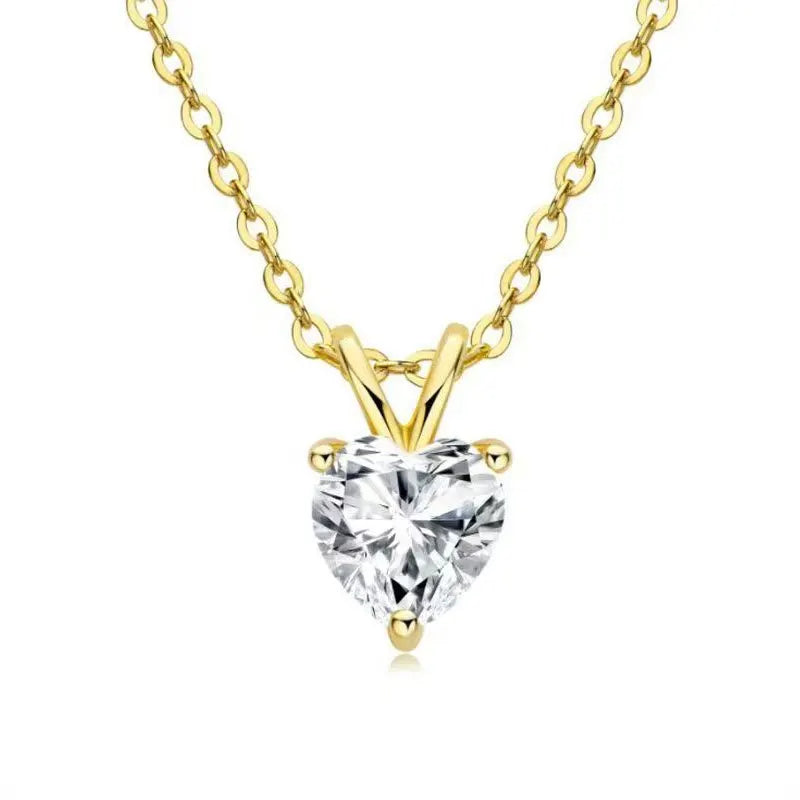 2ct Green Moissanite Heart Necklace
