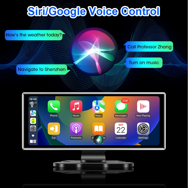 10/11.26 inch Dash Cam 4K Car DVR Wireless Carplay & Android Auto GPS Navigation Video Recorder Dashboard Dual Lens Wifi FM AUX by SnaggIt