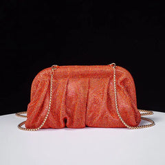 Shiny Rhinestone Crystal Fold Evening Clutch