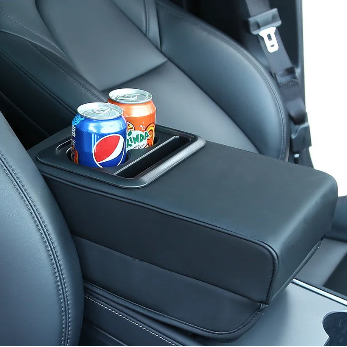 Armrest Box Cushion Pad with Dual Cup Holders by Snagg An Armrest
