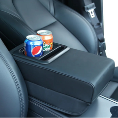 Armrest Box Cushion Pad with Dual Cup Holders by Snagg An Armrest