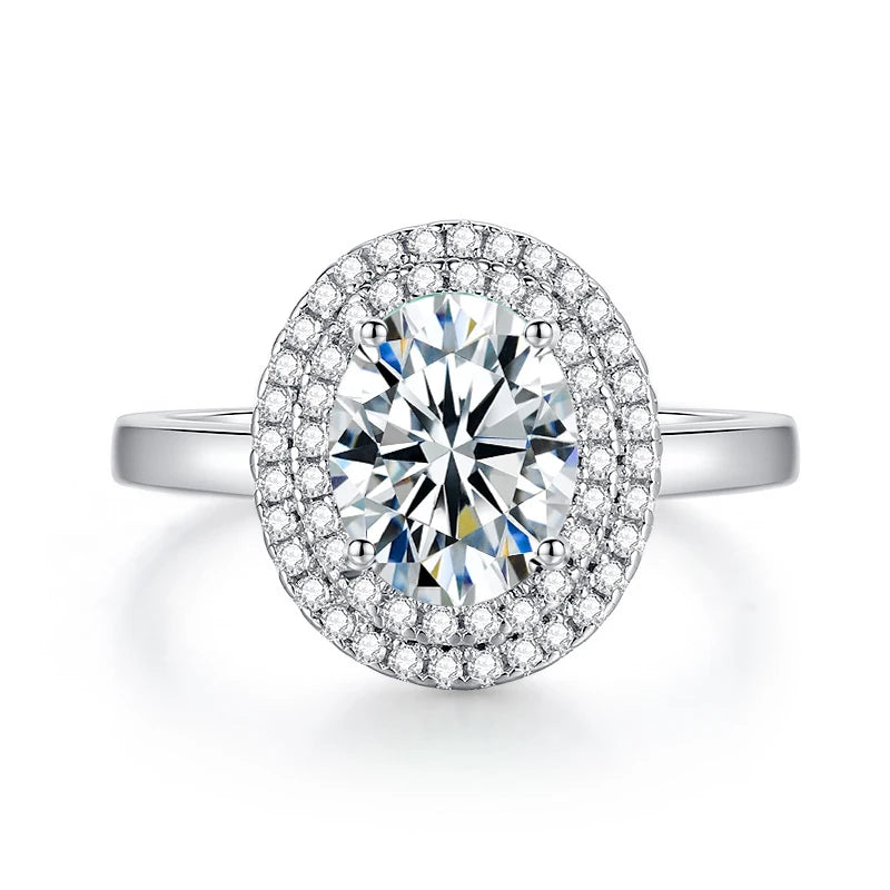 2ct Elliptical Moissanite Ring & Necklace Set