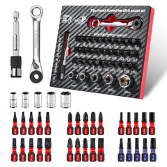 37 Pcs Metric Impact Screwdriver & Socket Set – Mixed S2 Steel Bits with EVA Foam Storage Tray