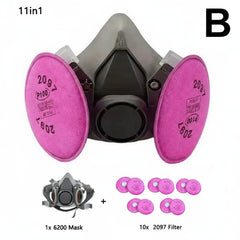 6200 Half Face Respirator Mask with Filters by Snagg A Face Mask