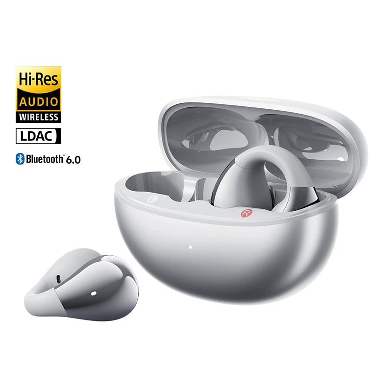 Open Ear Wireless Earphones – Hi-Res LDAC Bluetooth 6.0 Clip-On Sports Headphones with 40H Playtime by Snagg An EarBud