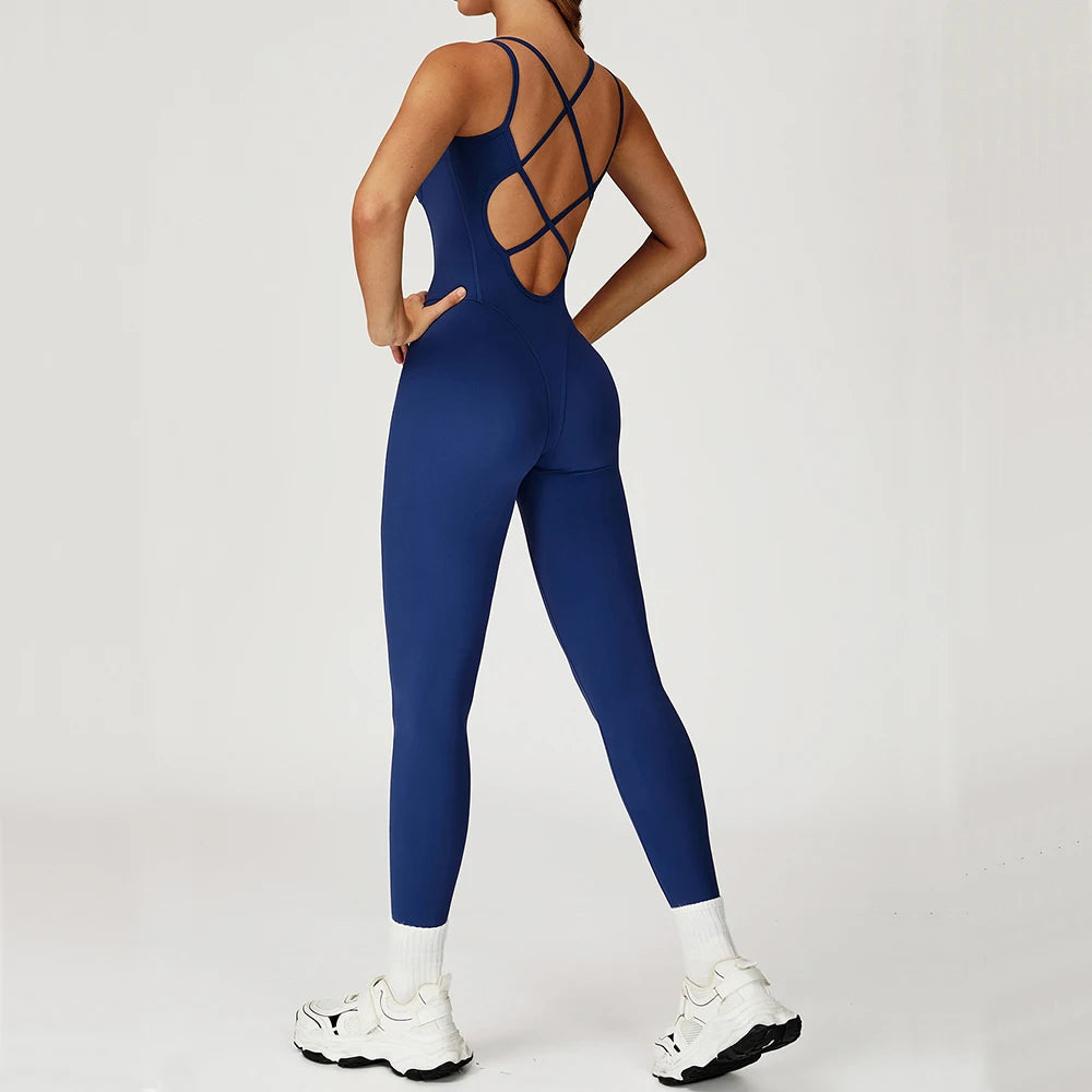 Women's Sports Jumpsuit Gym Set | Training Yoga Suit Fitness Romper Stretch Workout Bodysuit