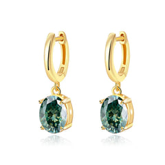 Oval Moissanite Drop Earrings by Snagg An Earring