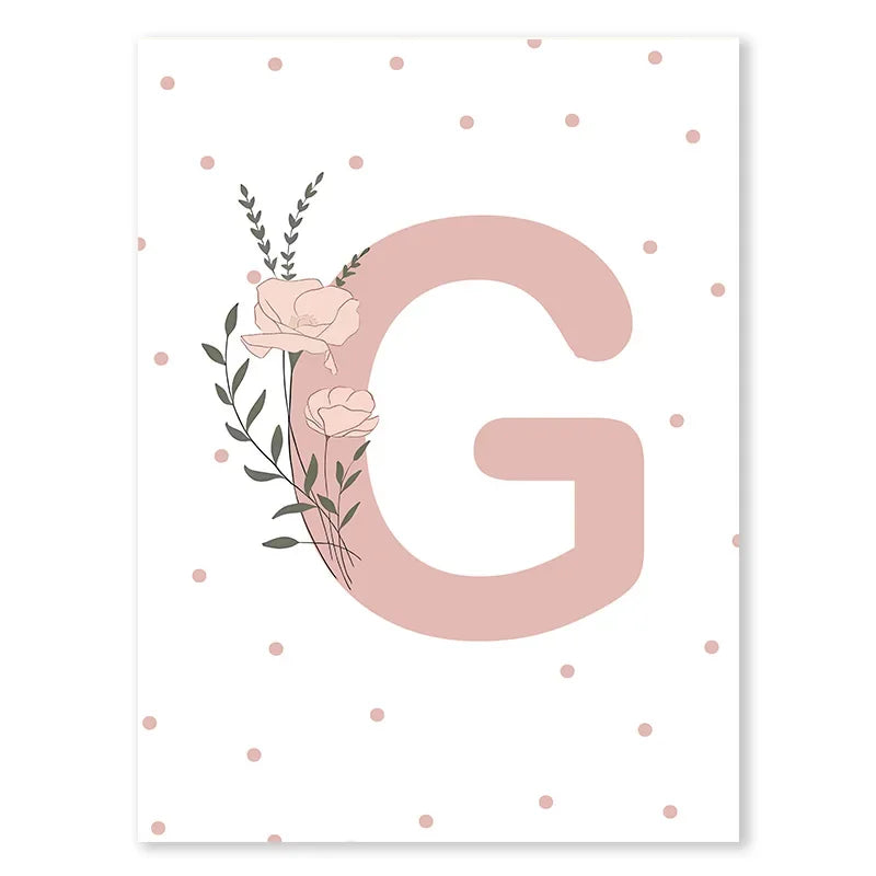 Pink Butterfly And Letters Wall Art by Snagg A Print