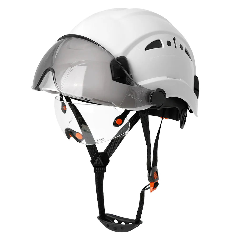 Vented construction safety helmet with built-in visor – image 20
