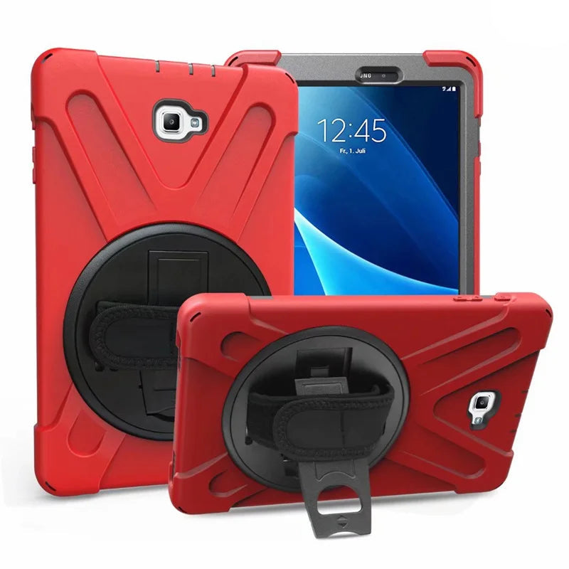 Kids Rotation Hand Strap Stand Armor Case For Samsung Tab A6 10.1 2016 SM-T580 SM-T585 S Pen SM-P580 P585 by Snagg A Tab Case