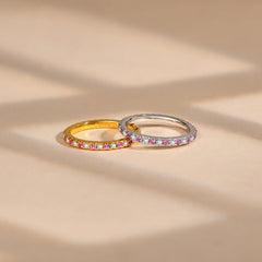 Round Moissanite & Sapphire Stackable Wedding Band