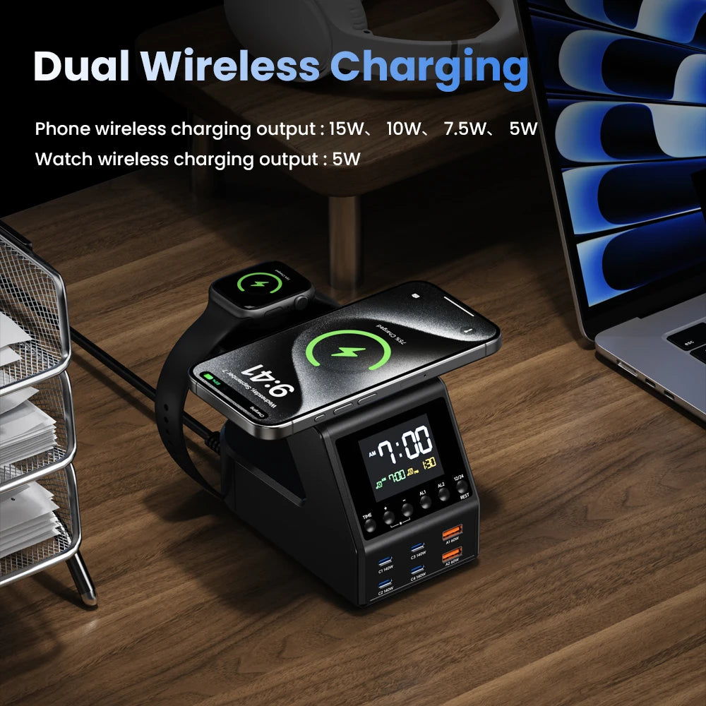 240W GaN Charger Station 4×140W PD3.1 USB Type C by Snagg A Charging Station