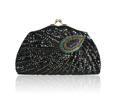 Retro Beaded Peacock Evening Purse by Snagg It Purses