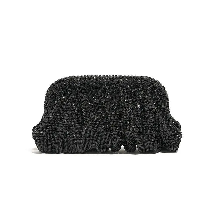 Shiny Rhinestone Crystal Fold Evening Clutch