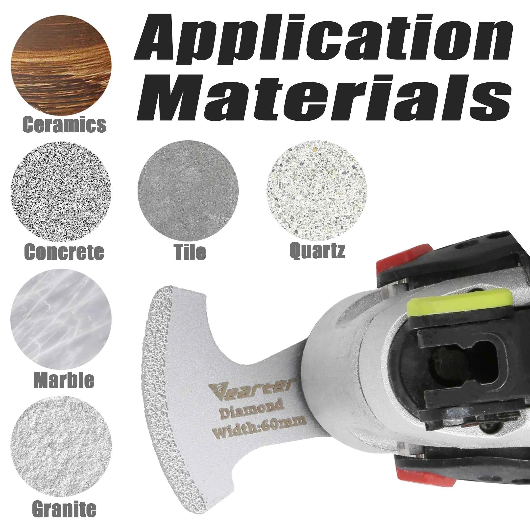 Diamond Oscillating Saw Blades 7pcs | Quick-Release Universal Multitool Triangle Blade for Tile Grout Ceramic