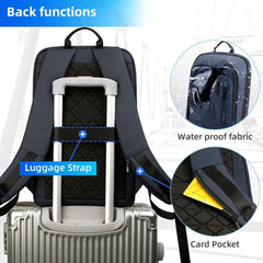 Slim Waterproof Business Backpack 15.6" with USB Charging Port