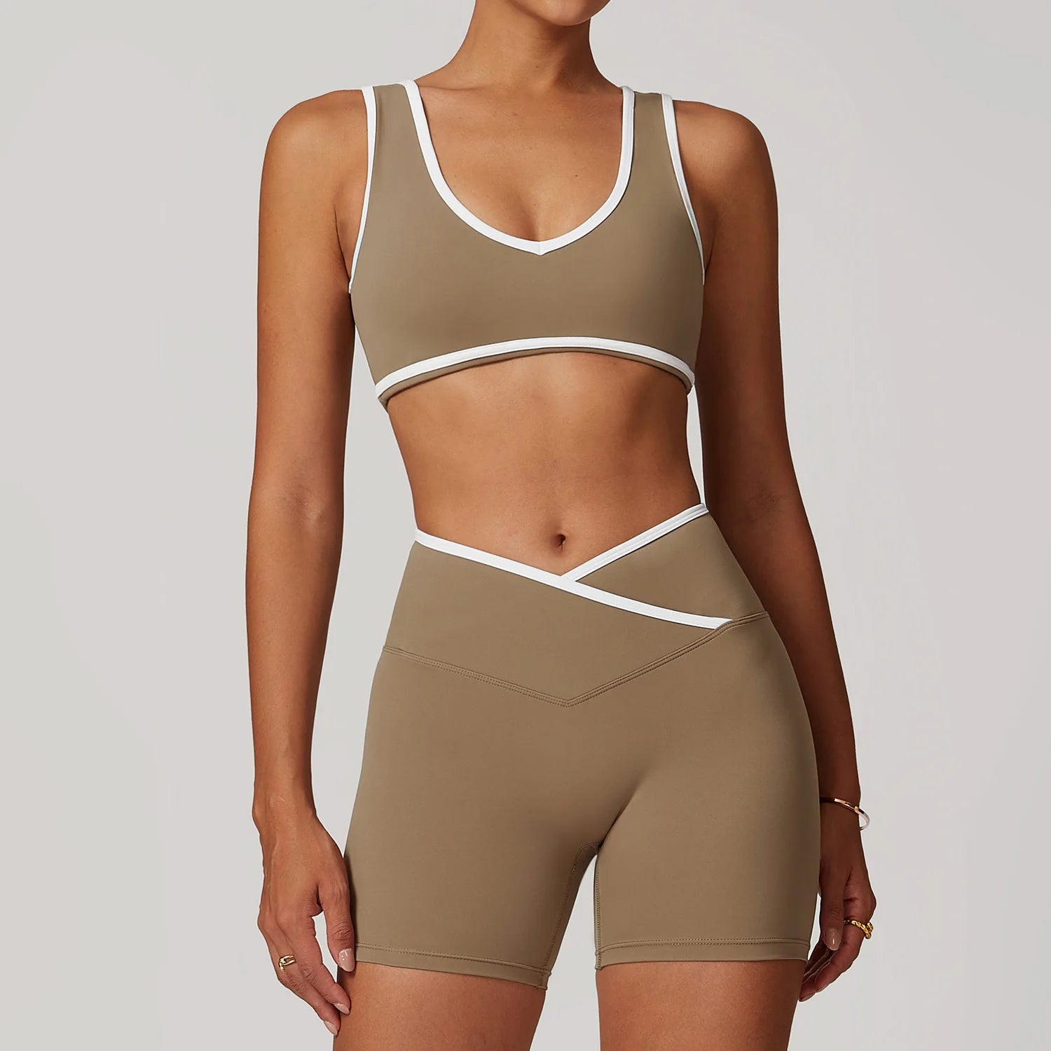 Women's 2-Piece Yoga Workout Set | High Waist Leggings & Sports Bra Gym Tracksuit Athletic Wear