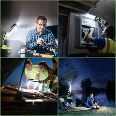 2000LM LED Work Light Compatible With Ryobi/Dewalt/Makita/Milwaukee Batteries