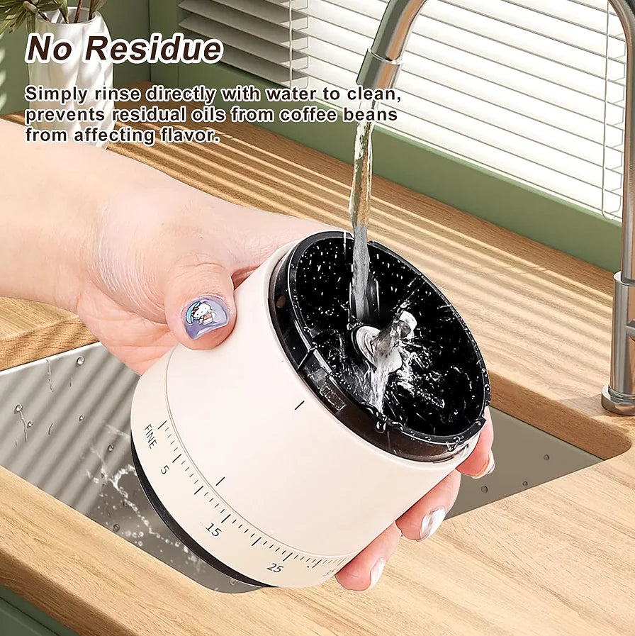 Portable USB Rechargeable Conical Burr Coffee Bean Grinder by Snagg A Grinder