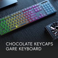 Wired RGB Gaming Keyboard – 104 Key USB Backlit Design with Ergonomic Layout for PC & Laptop by Snagg A Keyboard