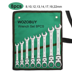 Flex Head Ratchet Spanner Wrench Set (8–22mm) by Snagg A Wrench Set