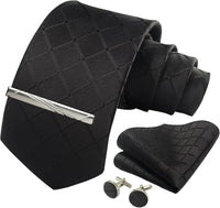 Men’s 8cm Plaid & Check Necktie with Matching Accessories