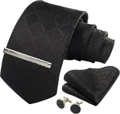 Men’s 8cm Plaid & Check Necktie with Matching Accessories