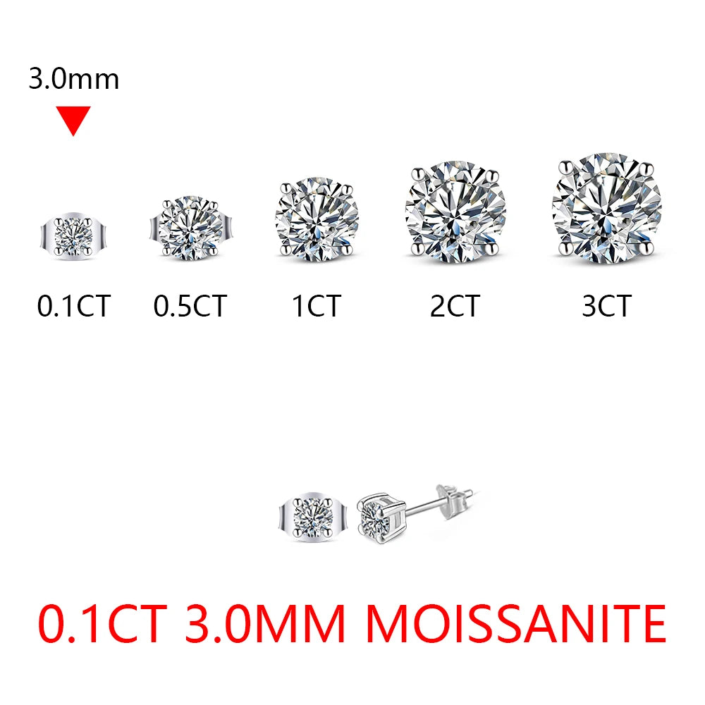 1 Carat Moissanite Stud Earrings