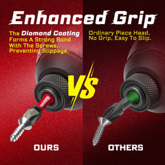 Diamond Coated PH2 Impact Screwdriver Bit Set – 2" Magnetic S2 Steel Insert Bits with Tubes for High-Torque Applications