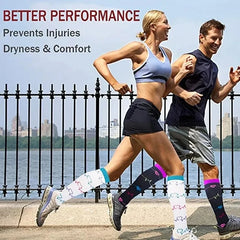 Unisex Compression Socks 20–30 mmHg Graduated Support for Nurses, Runners & Travel
