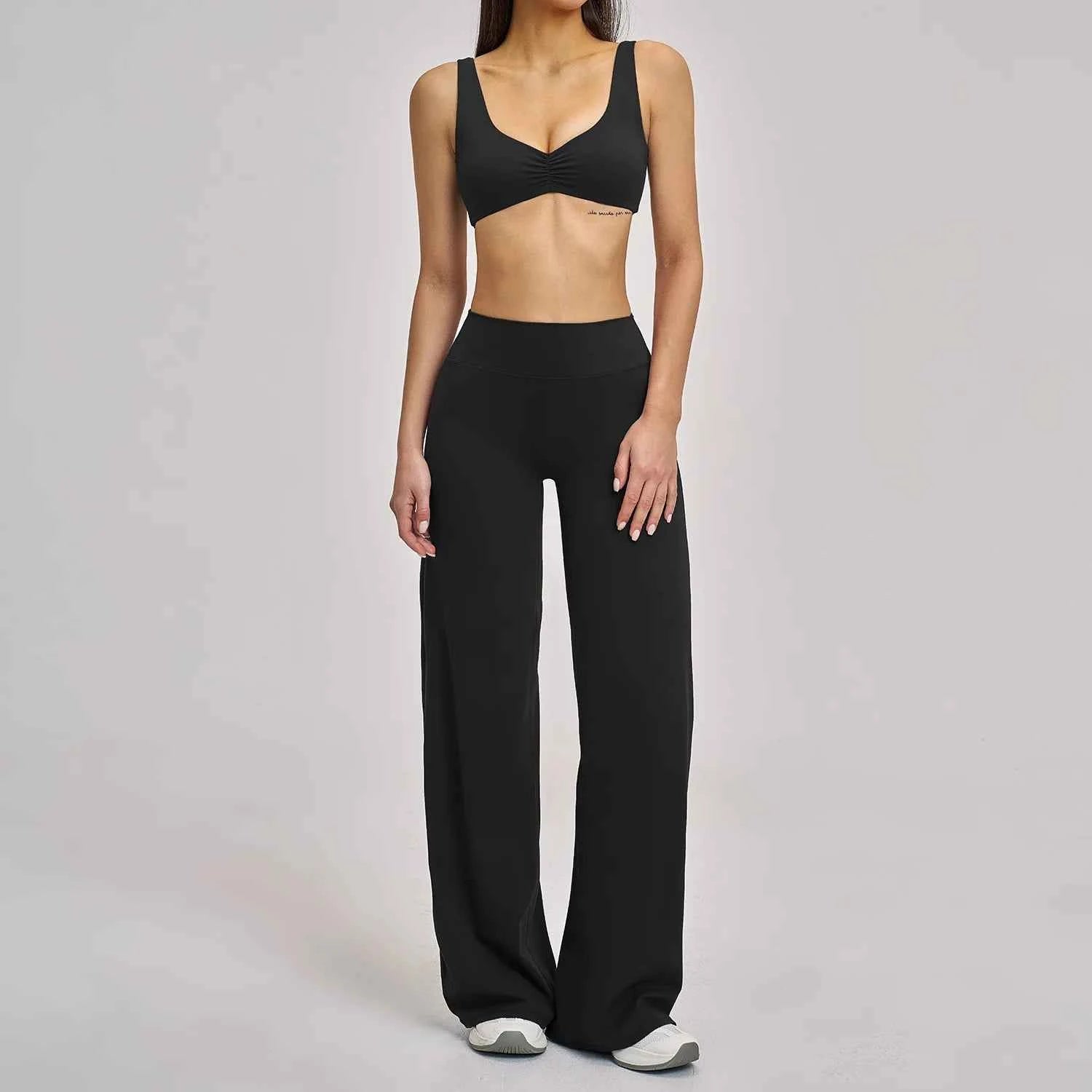 Women's 2/3-Piece Long Sleeve Yoga Suit | Sports Bra Running Workout Gym Tracksuit Clothing