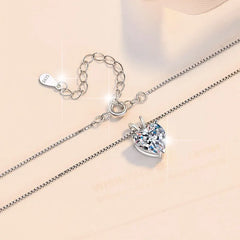2ct Green Moissanite Heart Necklace