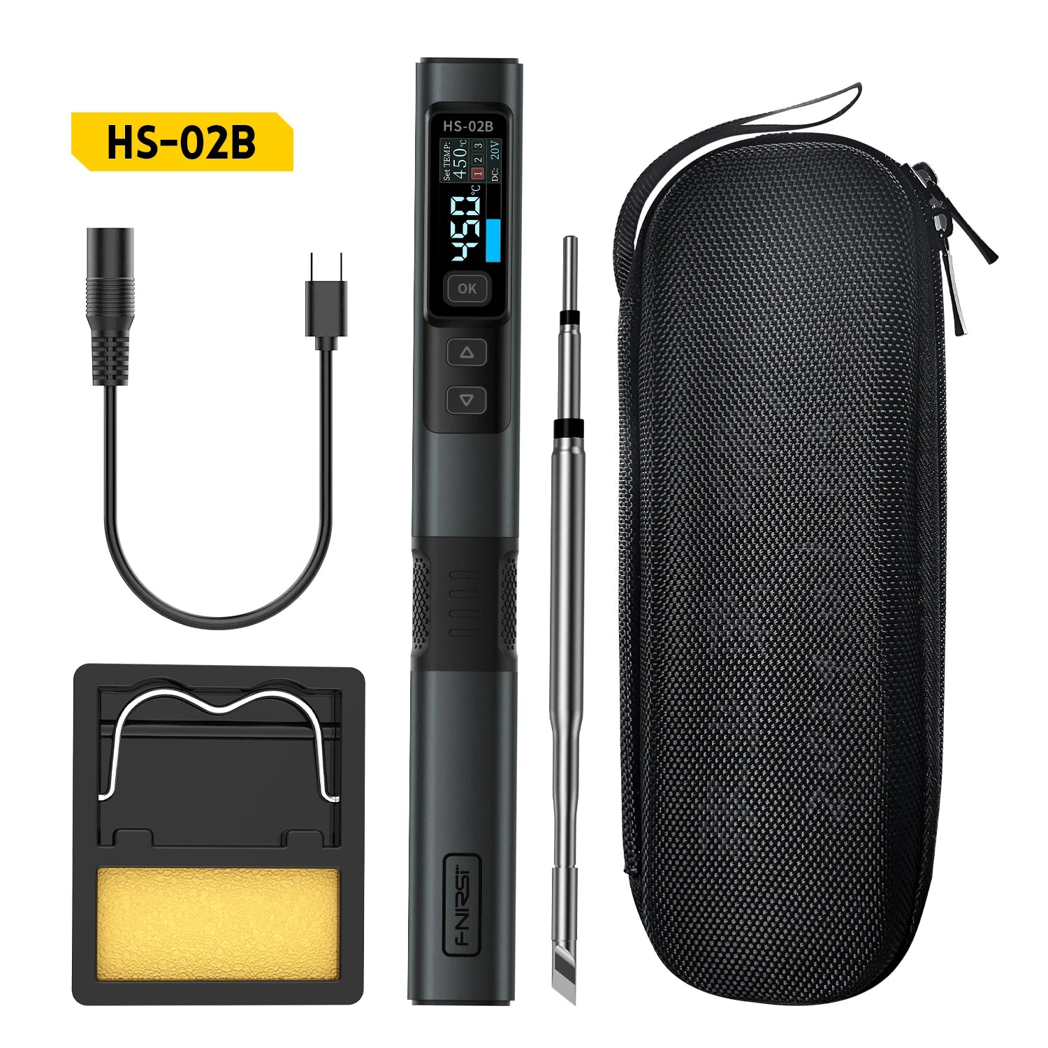 HS-02 100W Smart Soldering Iron Kit with C210 Tip & OLED Display