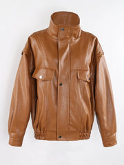 Oversized Waterproof & Windproof Faux Leather Jacket by Snagg A Jacket