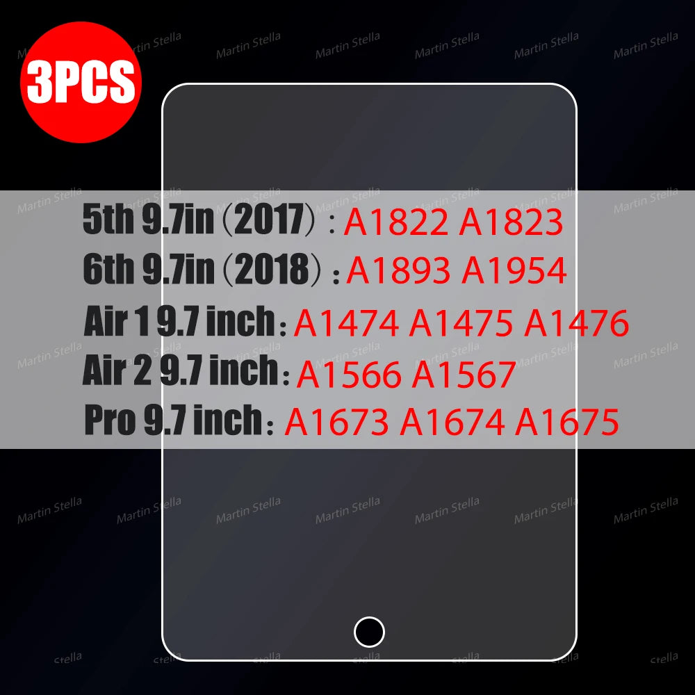 9H 3pcs Tempered Glass Screen Protector For iPad Pro 11 10th 9th Generation 8th 7 6 5 4 3 2 by Snagg A Screen Protector