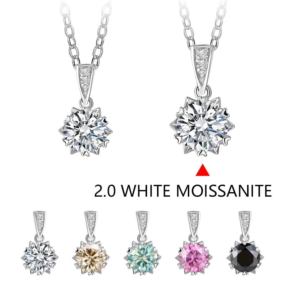 1 Carat Round Brilliant Moissanite Pendant Necklace
