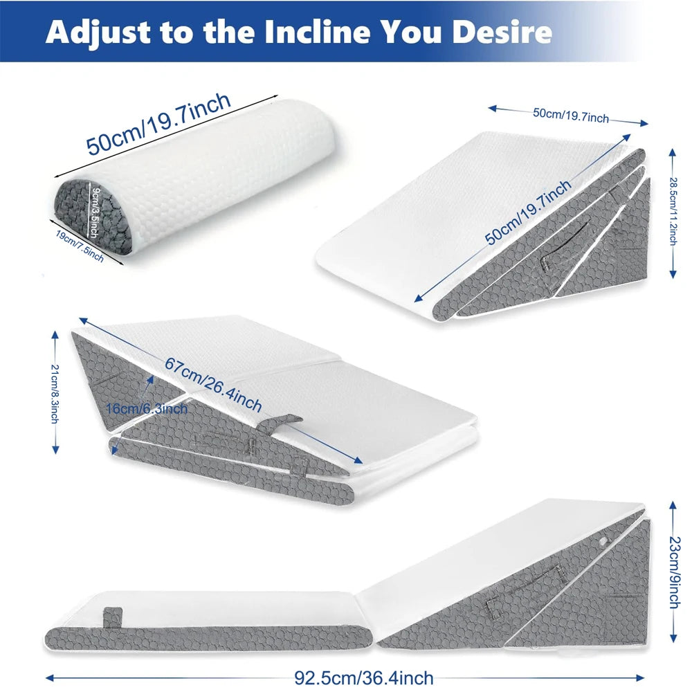 Wedge Pillow Set – Adjustable Folding Design for Comfort & Support by Snagg A Pillow