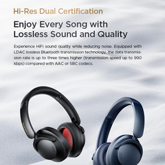 Wireless ANC Headphones | Bluetooth Over-Ear Noise Cancelling Headset (100H Playtime)