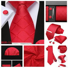 Men’s 8cm Plaid & Check Necktie with Matching Accessories