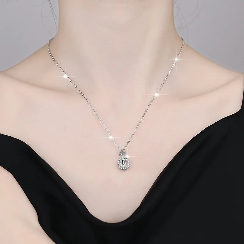 1CT Green Moissanite Necklace