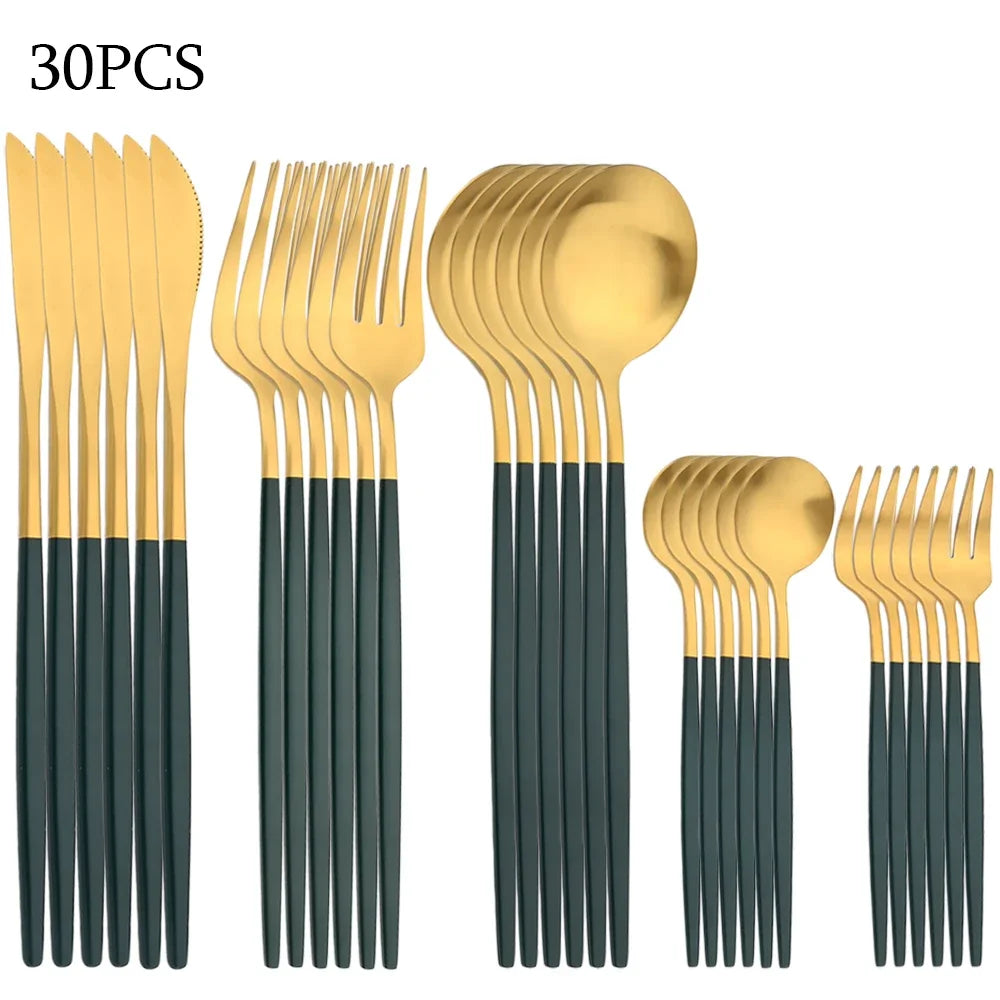 30Pcs Stainless Steel Cutlery Set by Snagg A Dinnerware